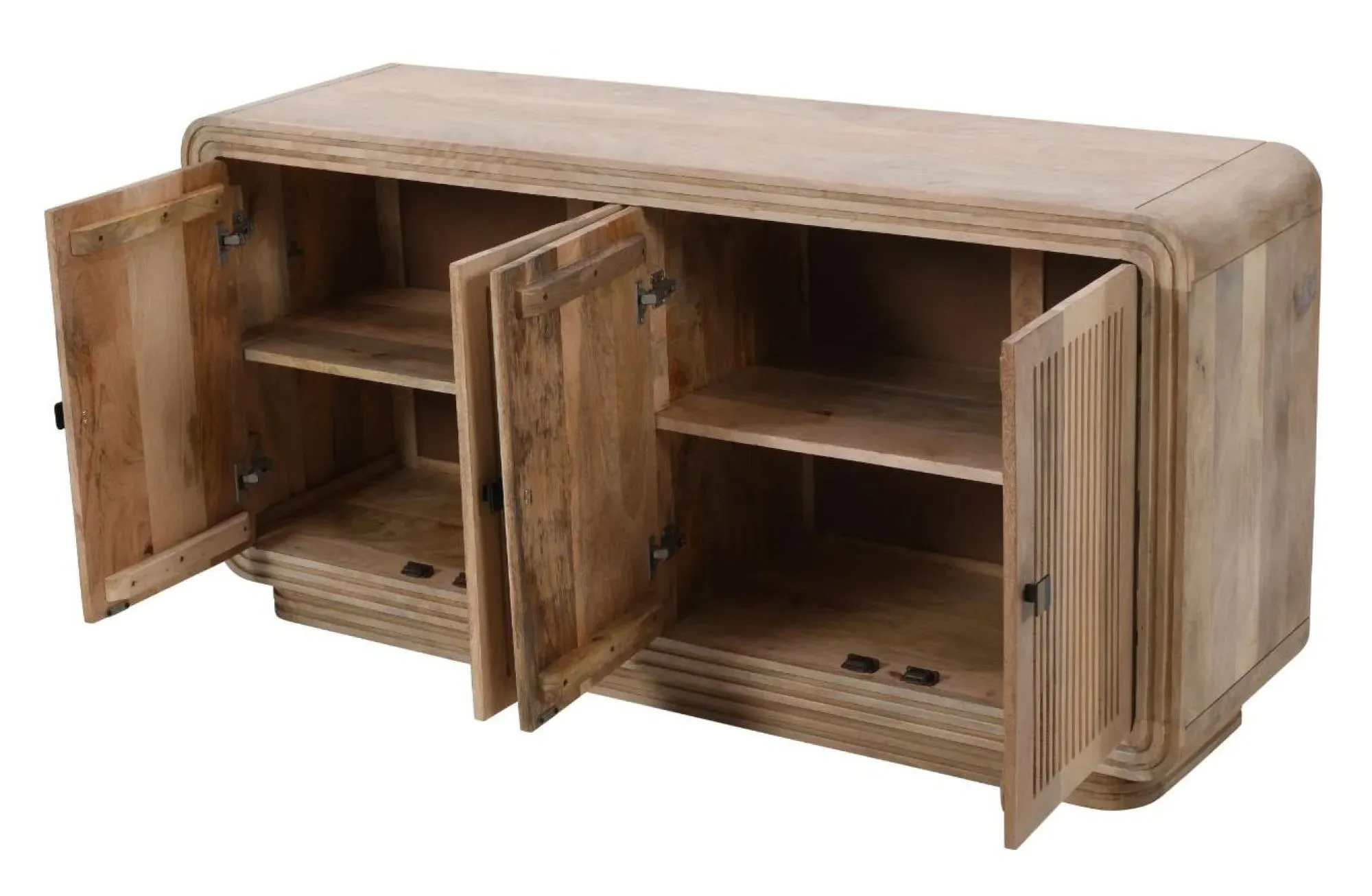 Hanover Large Ribbed Carved Sideboard - Natural Oak, Mango Wood