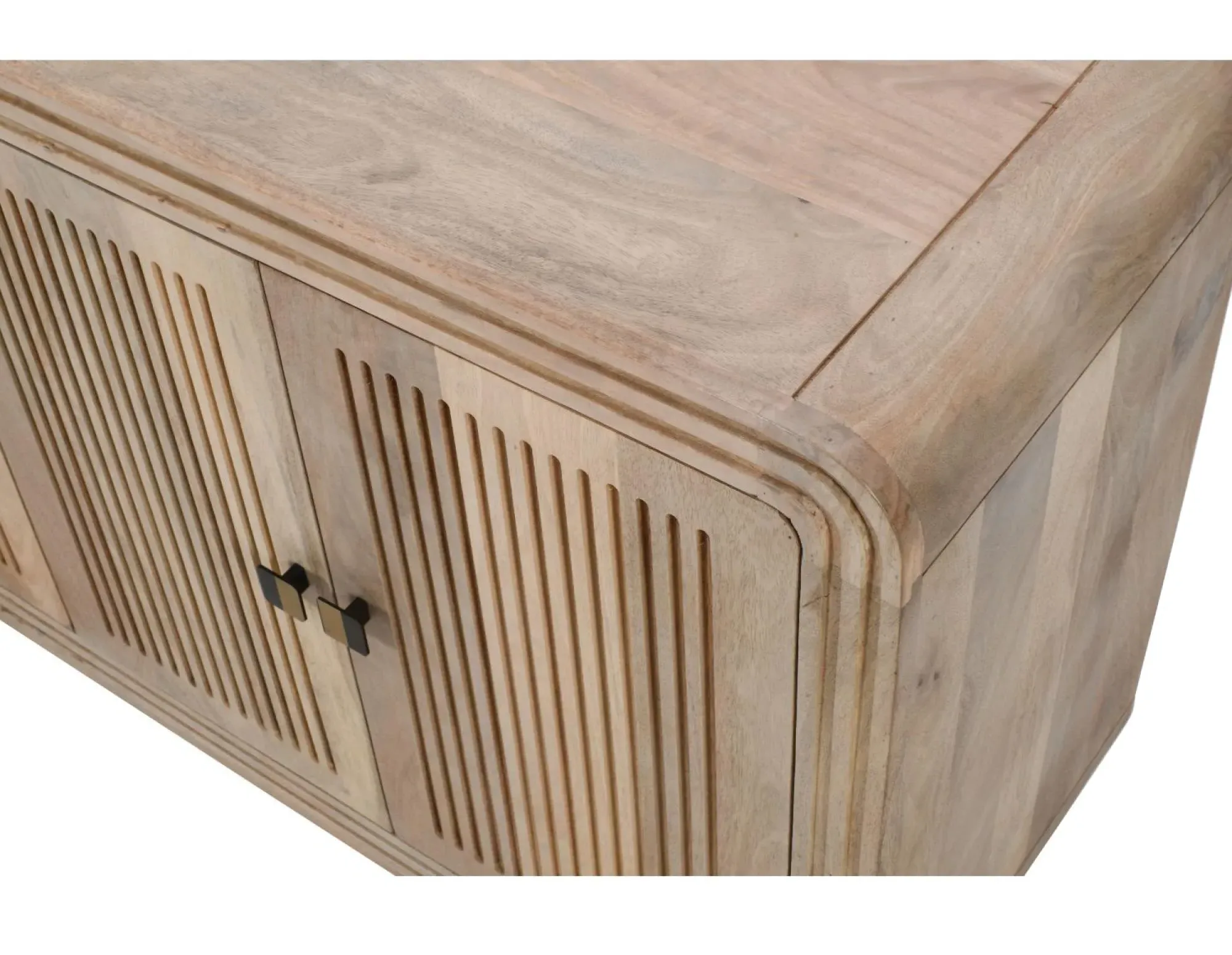 Hanover Large Ribbed Carved Sideboard - Natural Oak, Mango Wood