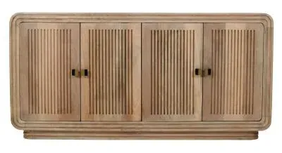 Hanover Large Ribbed Carved Sideboard - Natural Oak, Mango Wood