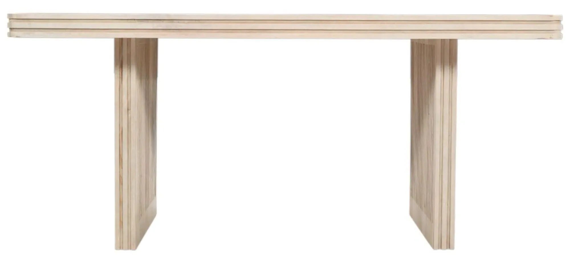 Hanover Ribbed 6 Seater Dining Table - Lacquered, Mango Wood