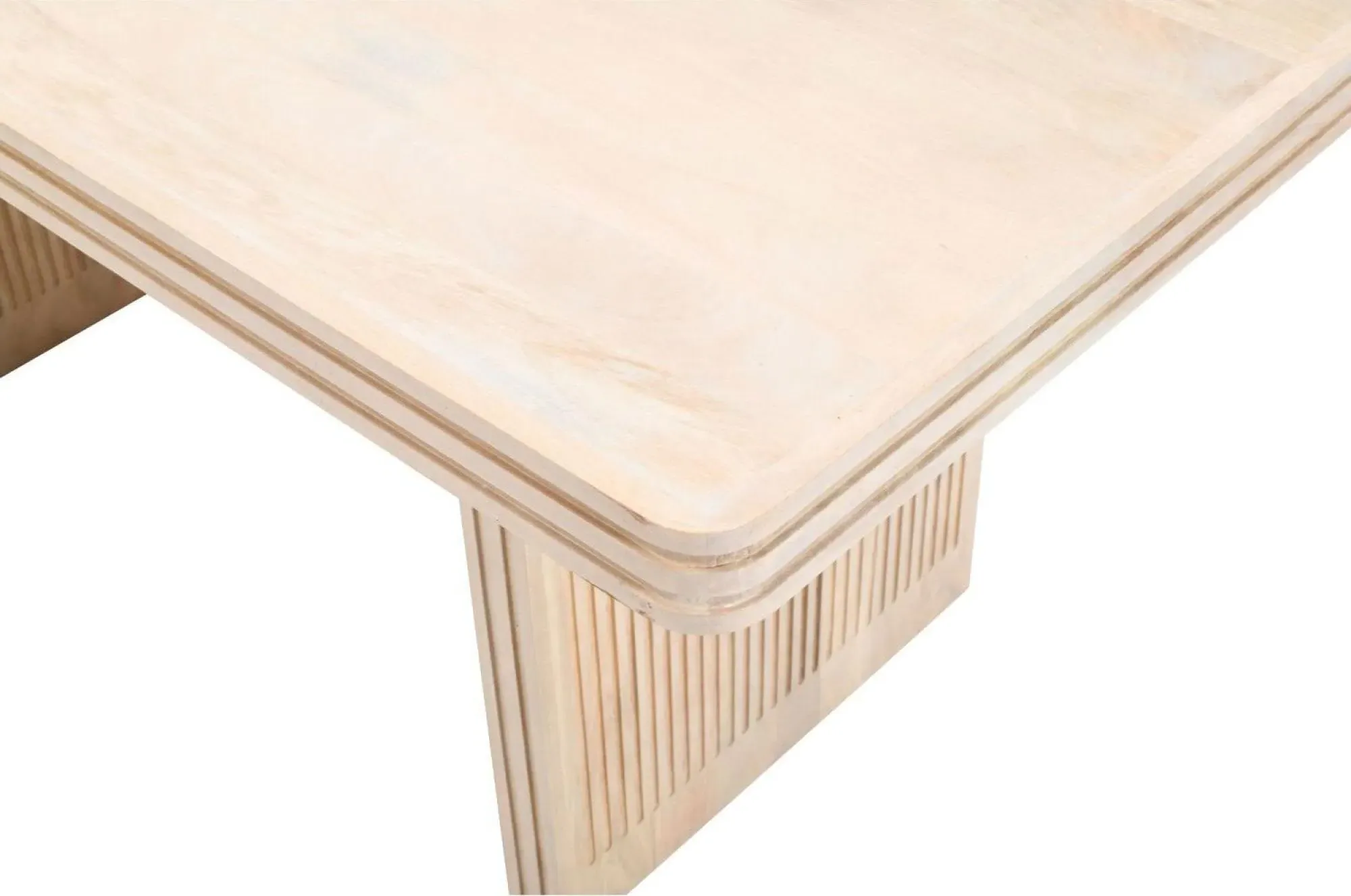 Hanover Ribbed 6 Seater Dining Table - Lacquered, Mango Wood