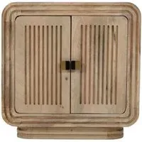 Hanover Ribbed Carved 2 Door Cabinet - Natural Oak, Mango Wood