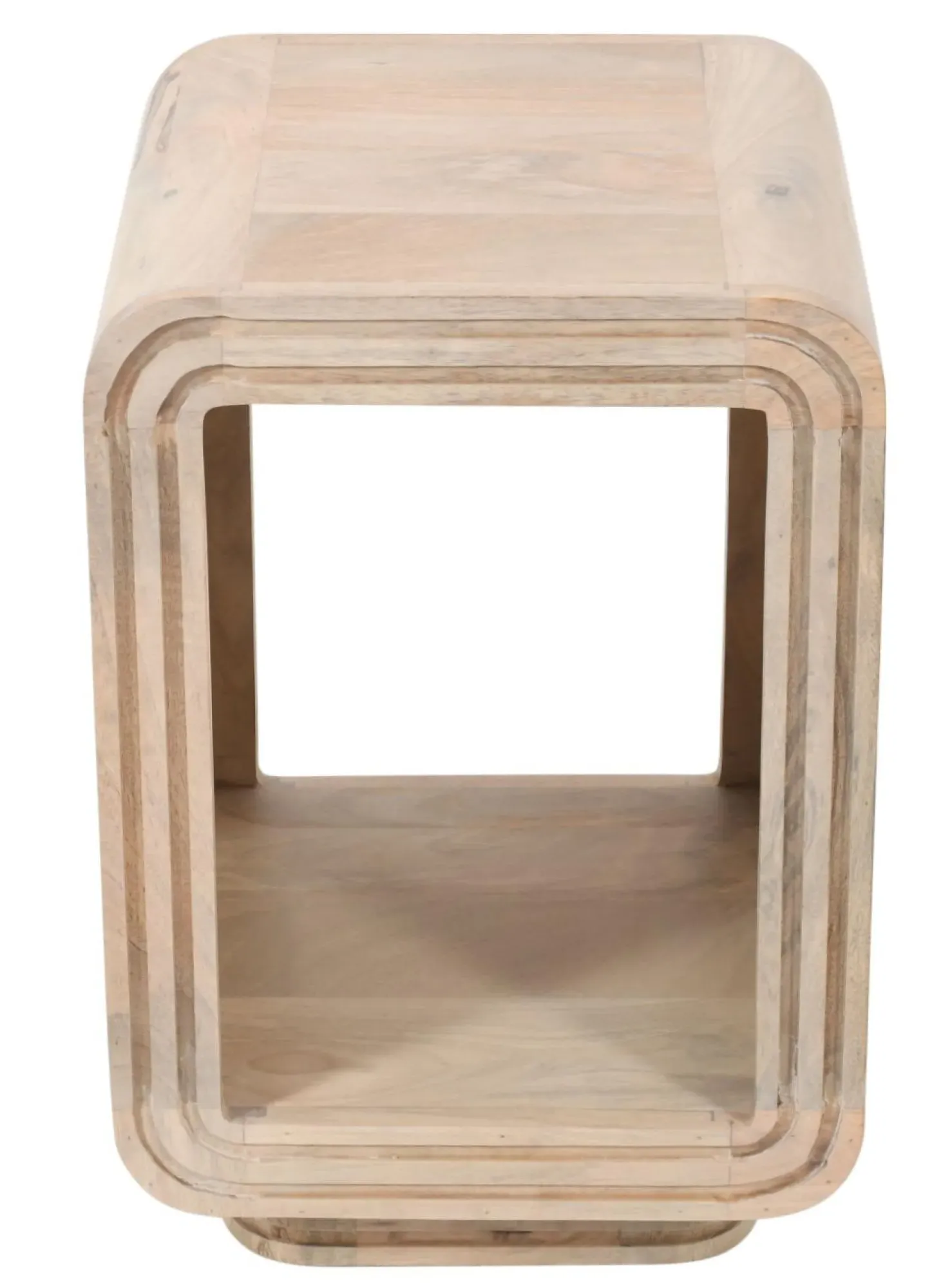 Hanover Ribbed Carved Side Table - Lacquered, Mango Wood