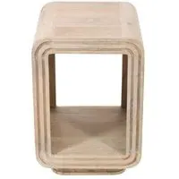 Hanover Ribbed Carved Side Table - Lacquered, Mango Wood