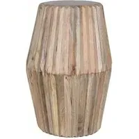 Hanover Round Ribbed Carved Side Table - Lacquered, Mango Wood