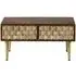 Imphal Mango Wood Geometric 2 Drawer Coffee Table - Two Tone