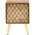 Imphal Mango Wood Geometric 2 Drawer Side Table - Two Tone