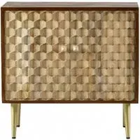 Imphal Mango Wood Geometric 85cm Small Sideboard - Two Tone