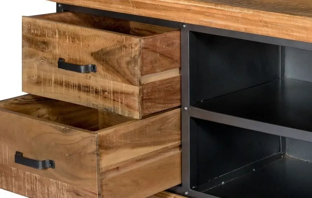 Jammu Industrial 140cm TV Unit - Gun Metal