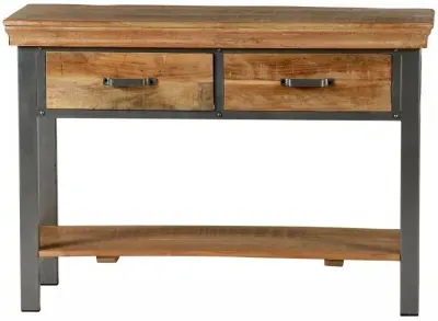 Jammu Industrial 2 Drawer Console Table - Gun Metal image