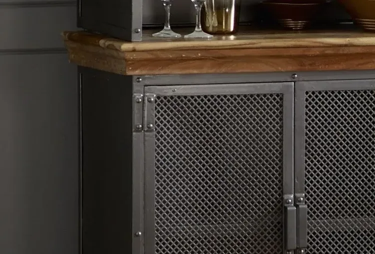 Jammu Small Sideboard with 2 Doors - Gun Metal