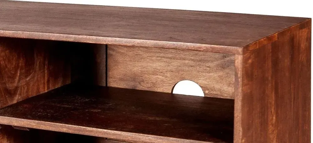 Kaza 140cm TV Unit with Hairpin Legs - Dark Walnut, Mango Wood