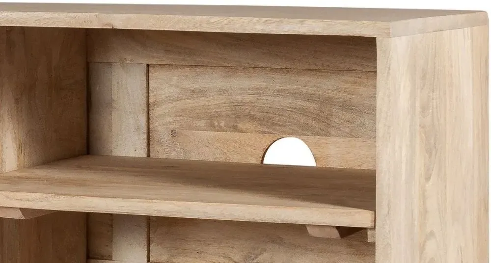 Kaza 140cm TV Unit with Hairpin Legs - Light Natural, Mango Wood