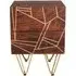 Kaza 2 Drawer Side Table with Gold Inlay - Dark Walnut, Mango Wood