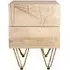 Kaza 2 Drawer Side Table with Gold Inlay - Light Natural, Mango Wood