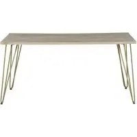 Kaza 6 Seater Dining Table with Gold Inlay - Light, Mango Wood