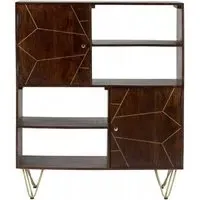 Kaza Display Cabinet - Dark Walnut, Mango Wood