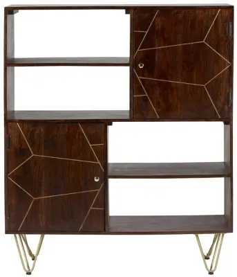 Kaza Display Cabinet - Dark Walnut, Mango Wood