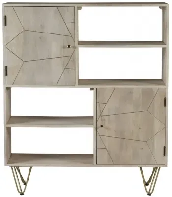 Kaza Display Cabinet - Light Natural, Mango Wood