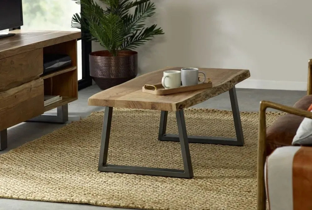 Kota Live Edge Coffee Table - Matt Lacquer, Acacia Wood