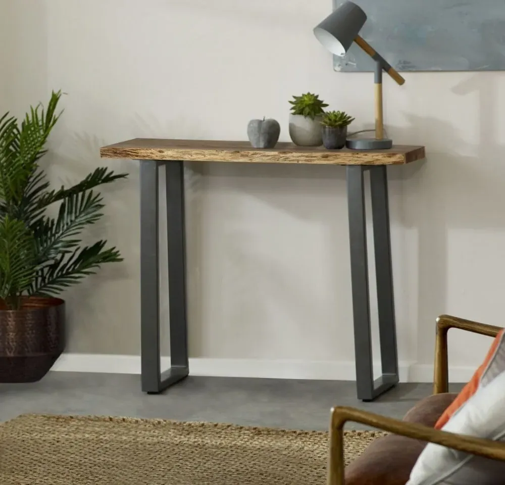 Kota Live Edge Console Table - Matt Lacquer, Acacia Wood