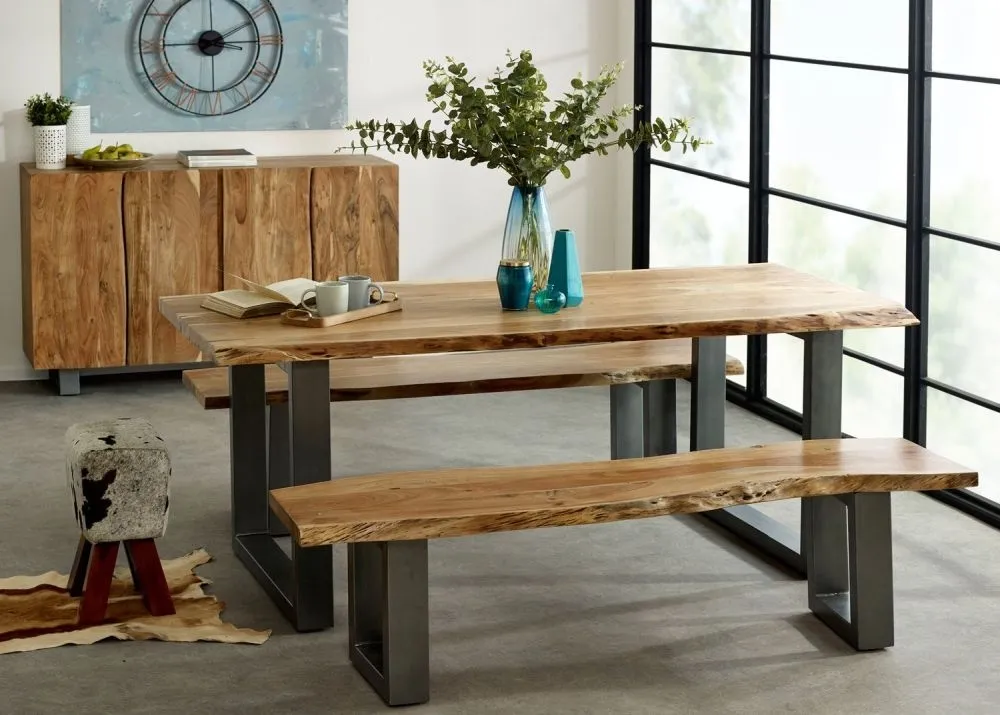 Kota Live Edge Dining Bench - Acacia Wood