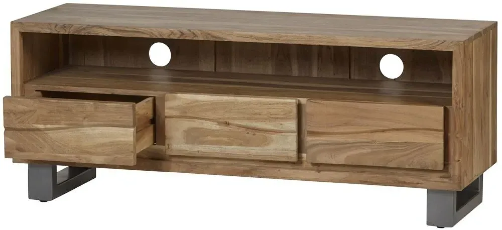 Kota Live Edge Solid Acacia Wood 140cm TV Unit - Matt Lacquer