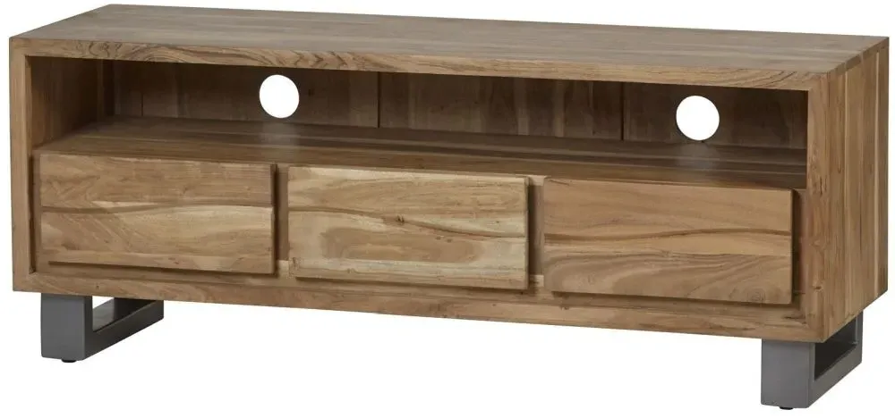 Kota Live Edge Solid Acacia Wood 140cm TV Unit - Matt Lacquer