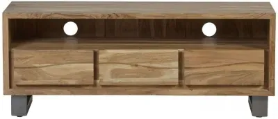 Kota Live Edge Solid Acacia Wood 140cm TV Unit - Matt Lacquer