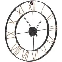 Lac Round Wall Clock - Black, Metal