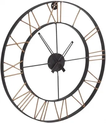 Lac Round Wall Clock - Black, Metal