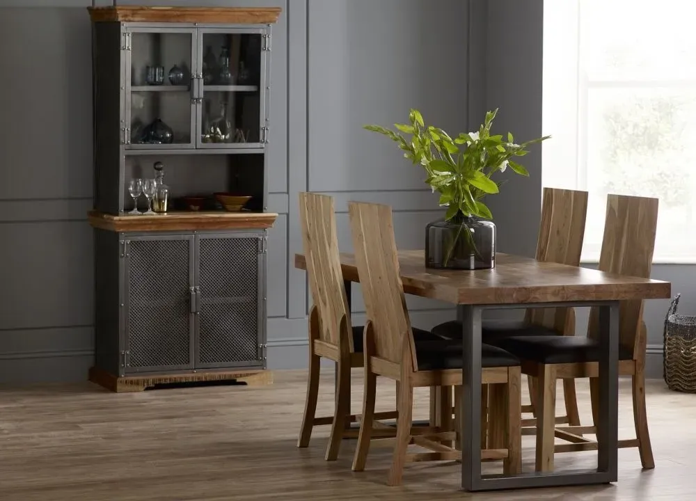 Metropolis Industrial 6-Seater Dining Table - Brown