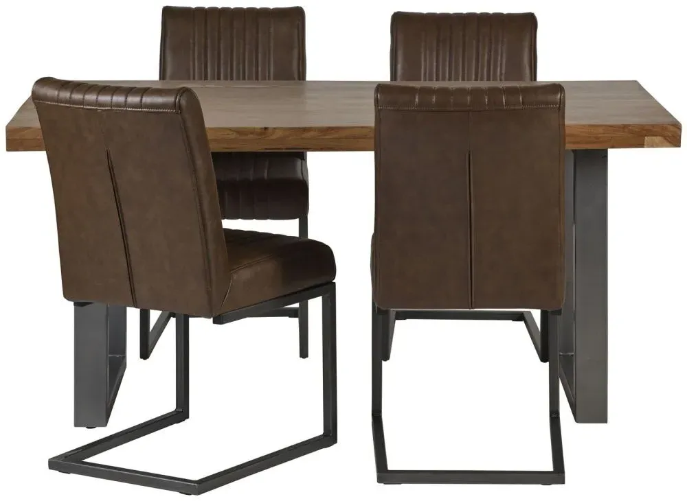 Metropolis Industrial 6-Seater Dining Table - Brown
