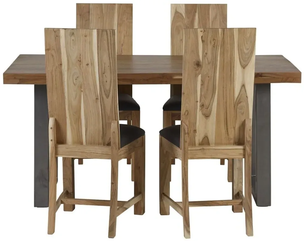 Metropolis Industrial 6-Seater Dining Table - Brown