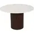 Opal 4 Seater Round Pedestal Dining Table - White, Marble