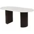 Opal Fluted 6-Seater Double Pedestal Dining Table - White, Marble