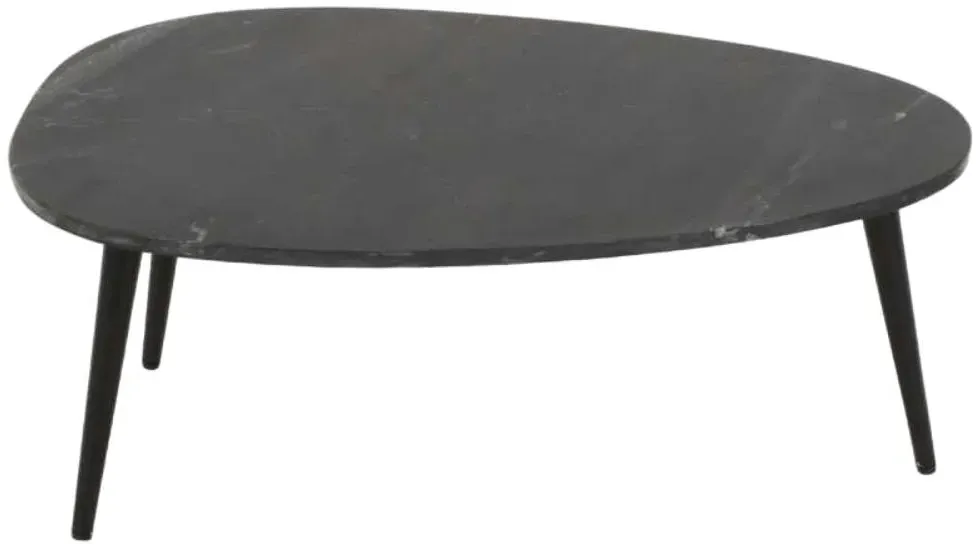 Opal Fluted Coffee Table - Black, Marble