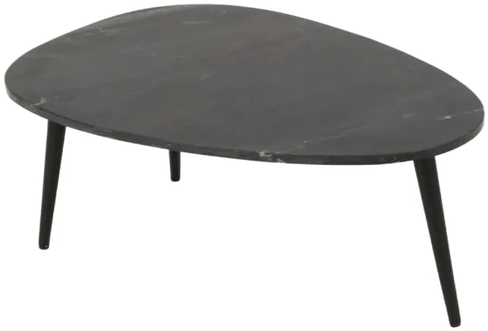 Opal Fluted Coffee Table - Black, Marble