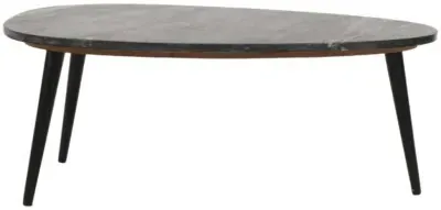 Opal Fluted Coffee Table - Black, Marble image