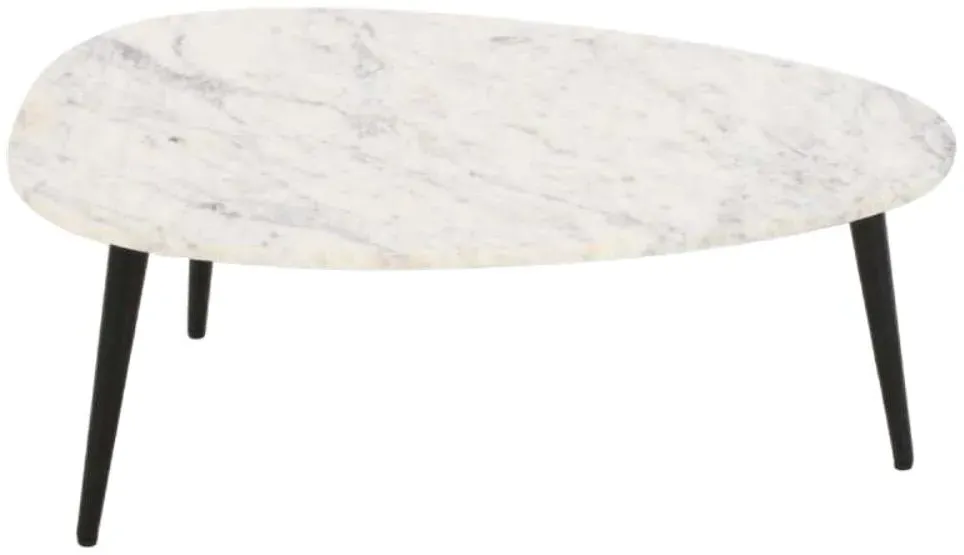 Opal Fluted Coffee Table - White, Marble
