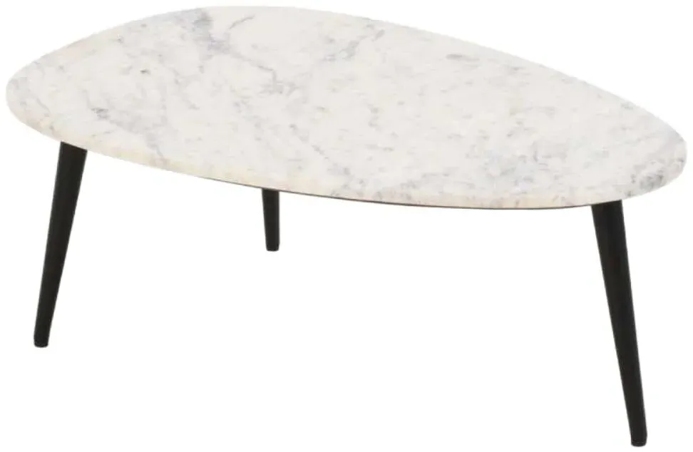 Opal Fluted Coffee Table - White, Marble