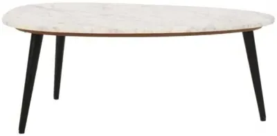 Opal Fluted Coffee Table - White, Marble