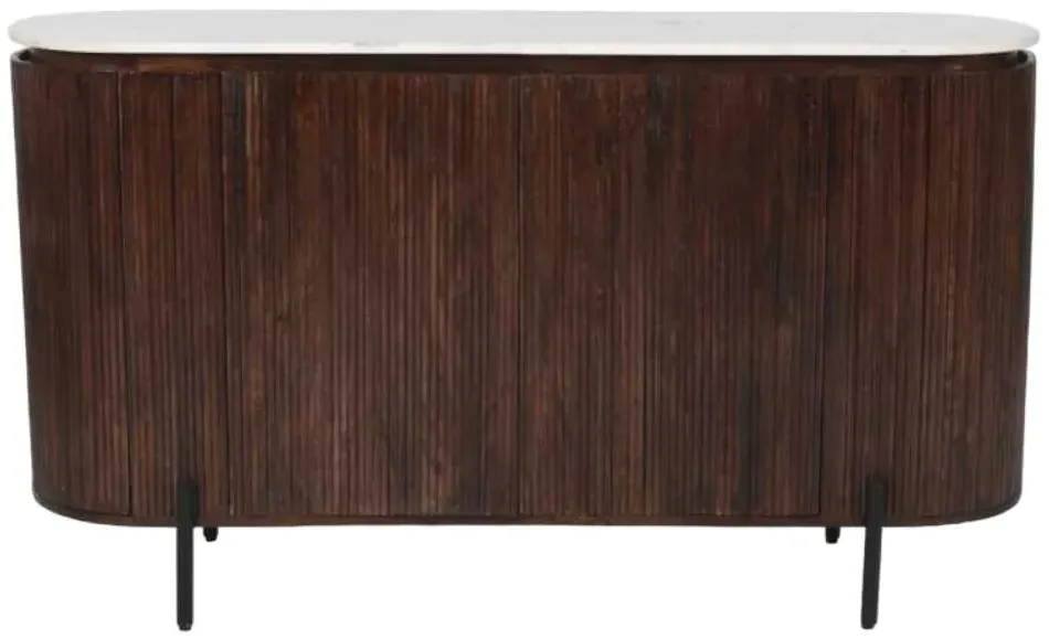 Opal Fluted Large Sideboard - White, Mango Wood