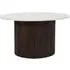Opal Fluted Round Coffee Table - White, Mango Wood