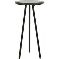 Opal Fluted Side Table - Black, Marble