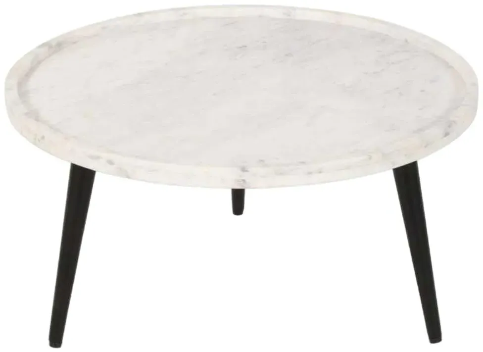 Opal Round Coffee Table - White Marble