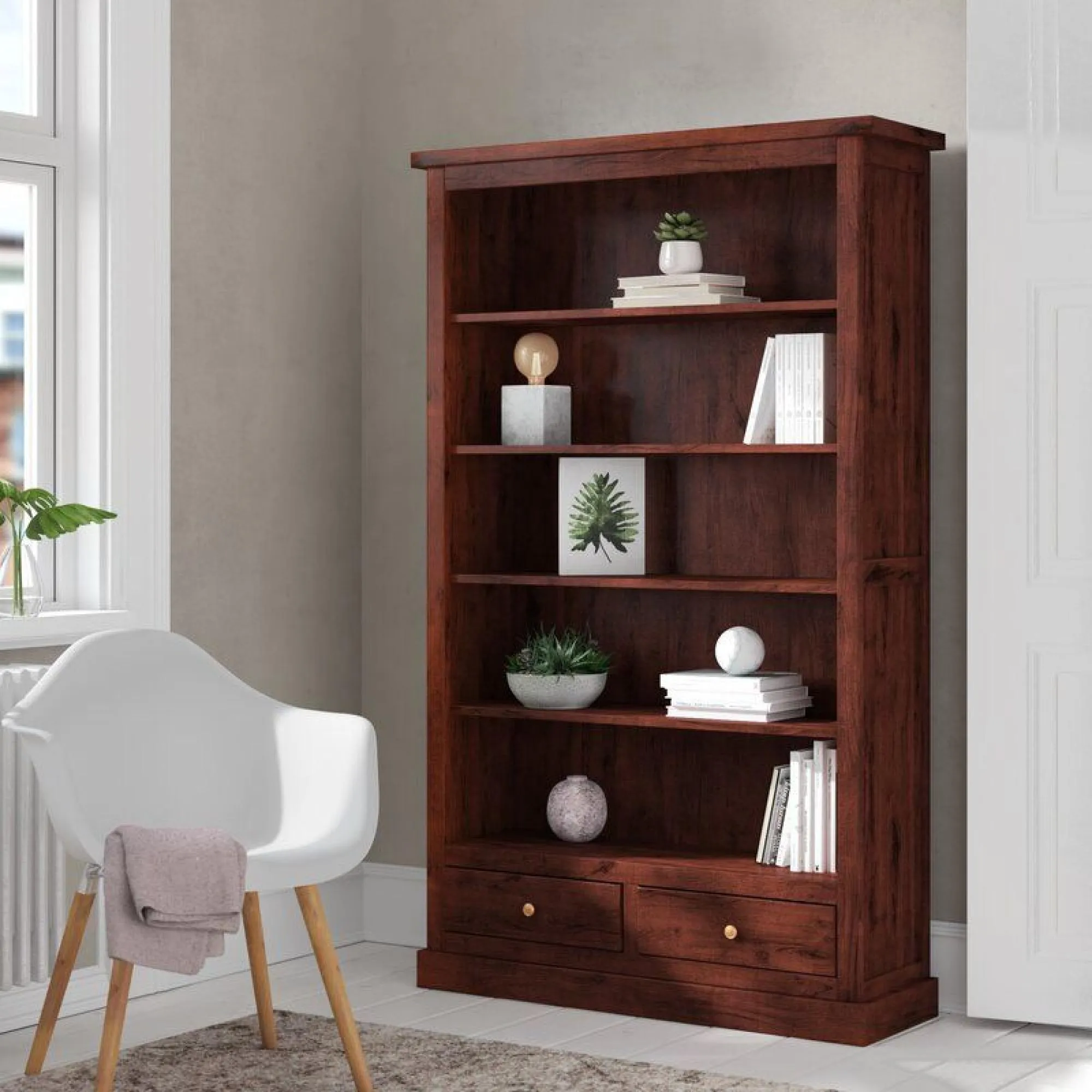 Phulera Large Bookcase - Natural Wood