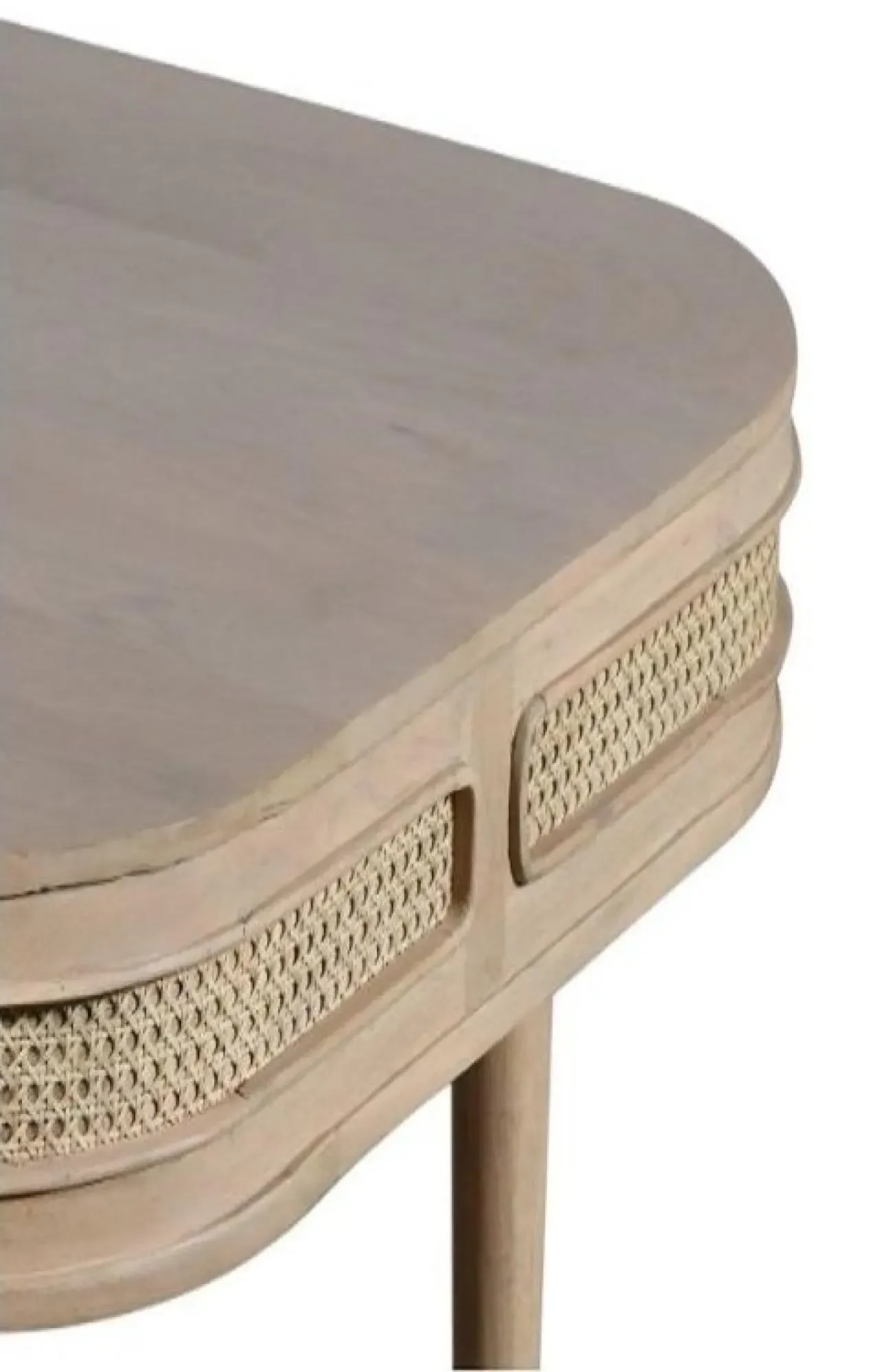 Vance Curved 6-Seater Dining Table - Natural, Rattan