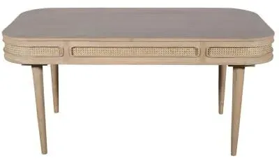 Vance Curved 6-Seater Dining Table - Natural, Rattan