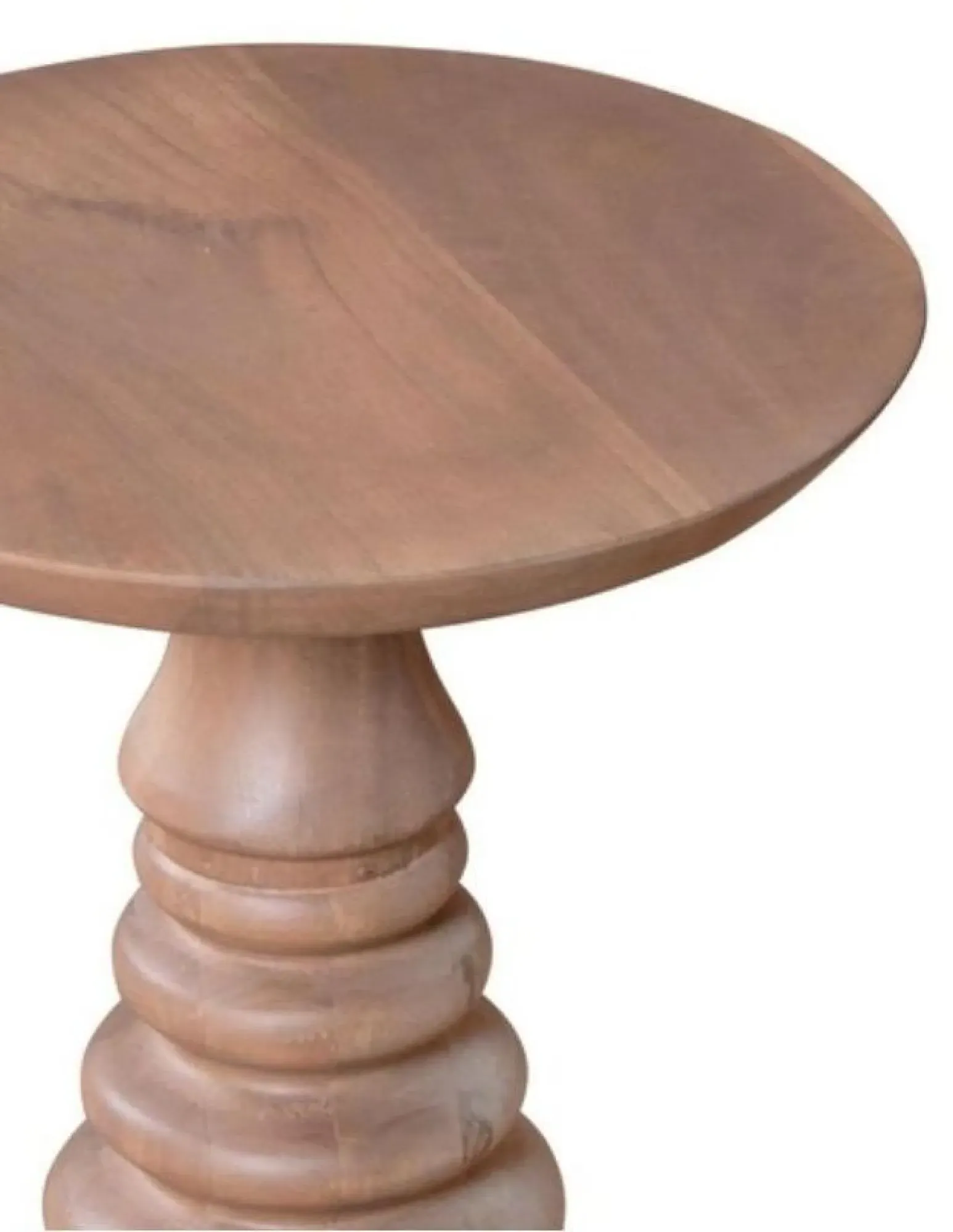 Vance Curved Round Side Table - Lacquered, Mango Wood